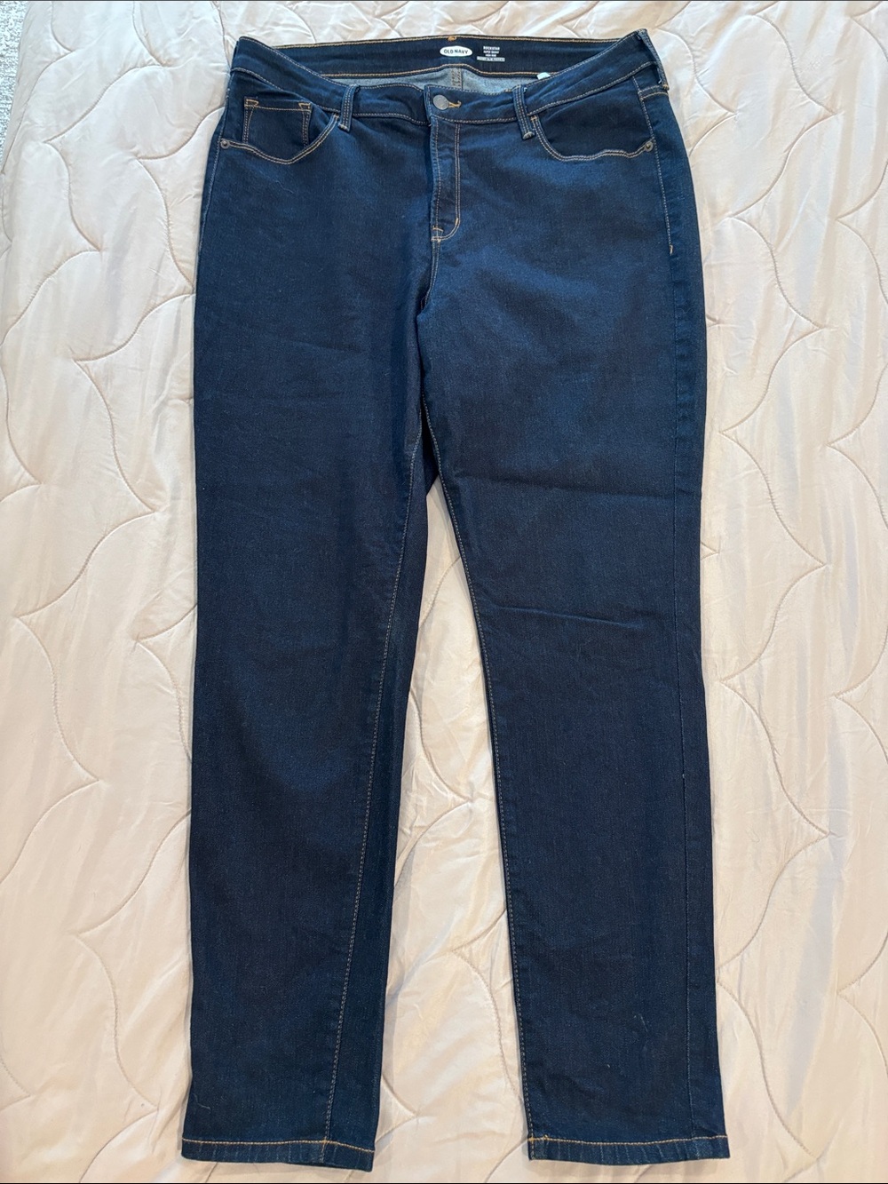Old Navy Rockstar Super Skinny High Rise Secret Slim Pockets Dark Wash 16